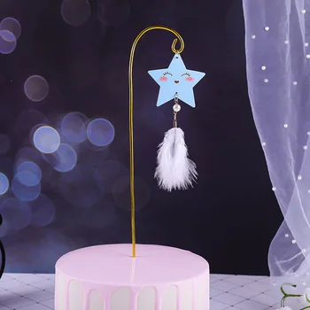 Stele Happy Birthday Cake Topper de Desene animate Drăguț Metal Cupcake Topper pentru Nunta de Fete de Partid Ziua de nastere Decoratiuni Tort Copil de Dus