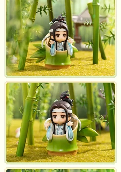 Neimblanzita Maestru de Demonic Cultivarea VERSIUNE Q Wei Wuxian Papusa Figura Lan Wangji PVC Figurina MDZS model de Jucărie +track