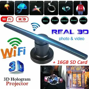AC 100-240V Plug-In 3D Proiector Holograma Lumina de Publicitate de Afișare LED Fan Holografic Lampa de la Distanță Holograma 3D Fan