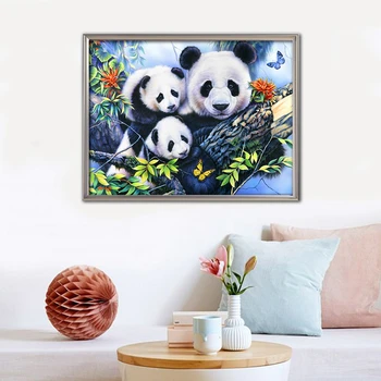 EverShine Diamant Broderie Panda Imagine Pietre De Diamant Tabloul Complet Pătrat Animale Cruciulițe Decoratiuni Pentru Casa