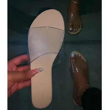 2020 Femei Pantofi De Moda De Vară Colorată Plat Unic Laides Sandale Transparente Superior Rezistent La Apa Zapatos De Mujer Size38-42