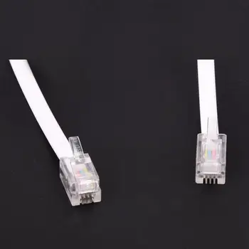 1,5 M 4.9 Ft Alb Elastic RJ9 4P4C Receptor Telefon Cablu Spiralat Cablu
