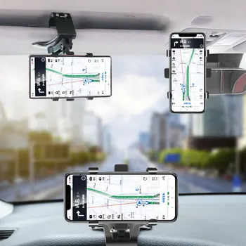 Multifuncțional tablou de bord masina cu suport pentru telefon de 360 de grade suport de telefon mobil masina oglinda retrovizoare parasolar navigare GPS suport