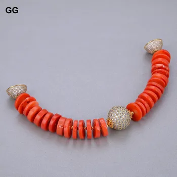 GG Bijuterii Naturale de formă neregulată Disc Portocaliu Spațiu Corali CZ Pavate Ball Brățară Pentru Femei