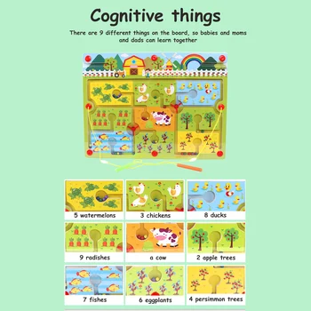 Copiii Magnetic Labirint Jucarie Copii Puzzle Din Lemn Jucărie Joc De Copii De Învățământ Devreme Teaser Creier Jucărie Din Lemn Intelectuală Puzzle Bord