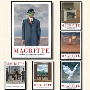 Rene Magritte Panza Pictura Suprarealismului Clasic opera de Arta Reproducerea Postere și de Imprimare Arta de Perete de Imagine pentru Camera de zi Cuadros