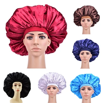 6 Culori Foarte Mari Satin Somn Capac Rezistent La Apa Capac De Duș Proteja Femeile Par Tratament De Par Pălărie Înaltă Calitate
