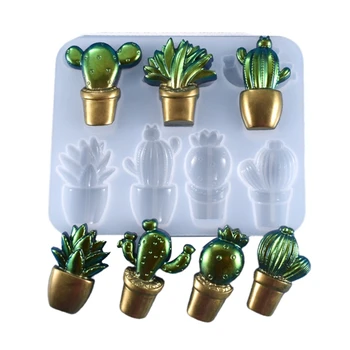3D Cactus Brelocuri de Cristal Rășină Epoxidică Mucegai Pandantiv Decoratiuni Silicon Mucegai
