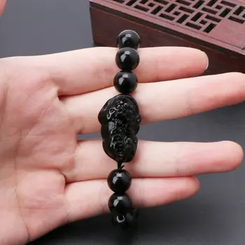 Cu Feng Shui Obsidian Avere Piatră Pi Xiu Bratara Atrage Bogăție și Noroc