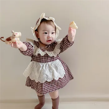 De Anul nou pentru Copii Rochii Pentru Fete Carouri Fete pentru Copii Rochie Pentru 1 Nunta Birthday Party Dress Toddler Princess Fete Haine Dantelă