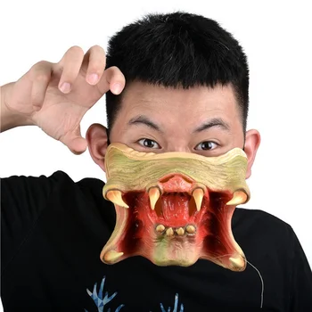 3D Prădător Gura Mască de Latex Costum de Halloween