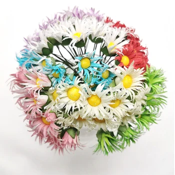 10buc/lot Mini Mătase Daisy Flori Artificiale Buchet Multicolor Scrapbooking Flori flori DIY Mingea Stamen Decor de Nunta