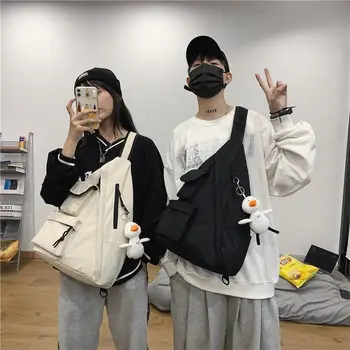 Femei Retro Singură Geantă De Umăr Fata Student Messenger Bag Lady Japonez Harajuku Strada Funcționale Scule Geanta Cuplu Piept Geanta