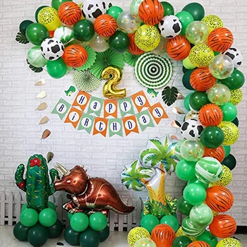 75PCS Jungle Party Baloane Decor Kit Safari Petrecere Copil de Dus Baloane de Animale Arc de Aniversare pentru Copii Balon Zoo Petrecere Tematică