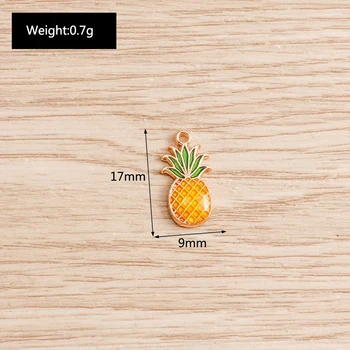 10buc 9*17mm Drăguț Ananas Farmecele pentru a Face Bijuterii Email Fructe Farmece Artizanat lucrate Manual Bratari Pandantive Cercei en-Gros