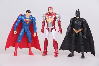 6pcs Figura Anime super-Eroi Batman, Superman, Captain America, Thor, Hulk, Iron Man PVC Figurine Copii Jucarii Papusi Model