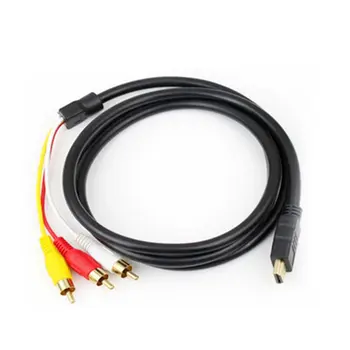 Audio-Video Cablu compatibil HDMI la AV compatibil HDMI la 3RCA Roșu, Galben și Alb RCA Cabluri Coaxiale de 10cm X 10cm X 10cm