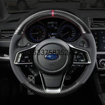 Pentru Subaru XV FORESTER OUTBACK/ LEGACY impreza WRX brz DIY de mână din piele cusute capac volan speciale din fibra de carbon