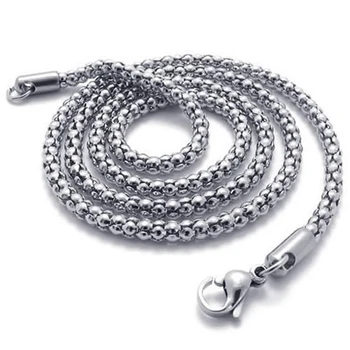 Bijuterii barbati lanț, oțel inoxidabil bordură lanț colier, argintiu (3 mm latime, 60 cm lungime)