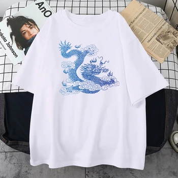 2021 Vara Noi de Vânzare Fierbinte Minunat Dragon Japonez de Imprimare pentru Bărbați T-shirt Simplu de Calitate T-shirt Rece Creative Supradimensionate Bărbați