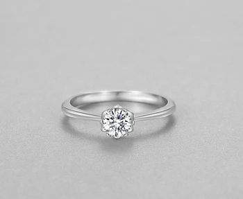 Cu Certificatul De Argint Fin 925 Inele De Calitate Superioară Naturale Solitaire 0.8 Ct Zircon Diamant Inele De Nunta Nupțial Bijuterii Femei
