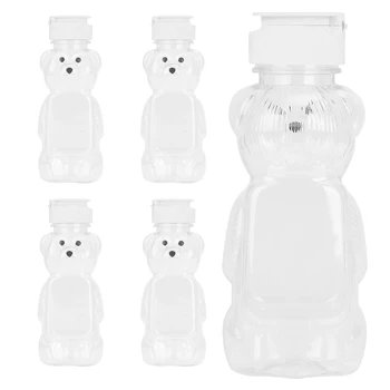 5pcs Miere Urs de Paie Sticlă Cupa Mini Drăguț Compresibil Lapte, Ceai, Suc de Urs Sticla Cană de Containere pentru Copii Copiii să Bea