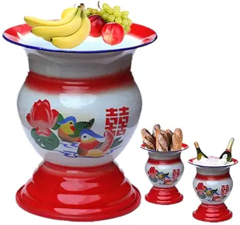 Frumusețea Tradițională Chineză Email Coș cu Fructe Container de Legume Fructe Titularul Creative de Decorare Bucătărie Șampanie găleată de Gheață