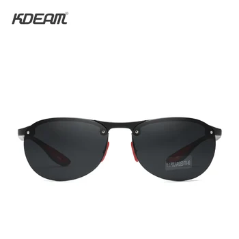 KDEAM TR90 Material Cadru pentru Bărbați ochelari de Soare Polarizat fără ramă Ovală Ochelari de Soare Lentile de Polarizare din Cauciuc Moale Jos Capacul KD980
