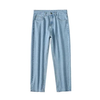 Hip Hop Streetwear Blugi Moda coreeană Drept Denim Pantaloni Oversize blugi Barbati Vintage Liber Casual Adolescent jean homme