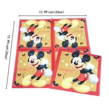 Pentru 6 Copii Red Mickey Mouse Consumabile Partid Decoratiuni Petrecere De Ziua Favoruri Șervețele De Masă Baloane Caketopper