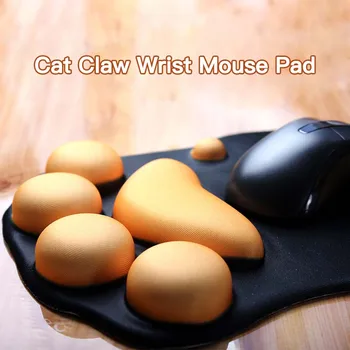 3D Drăguț Mouse Pad Moale Laba Pisica Mouse Pad cu Încheietura Restul de Sprijin Confort Silicon Spuma de Memorie Jocuri Ergonomic Mouse-ul Mat