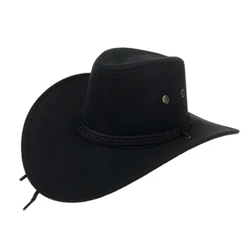 Western Cowboy Hat New Sosire Bărbați Pălăria Pentru Domnul Fermiera Jazz Capac Cu piele de Căprioară Sombrero Capac de Vacanță Costum Petrecere 58CM