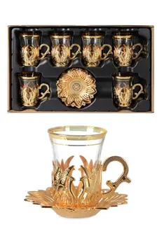 Otoman, Design Autentic turc, grec, limba arabă Ceai, Set 6 Serviciul de Ceai, Ceașcă de Porțelan & Capace cadou