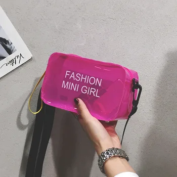 Laser Geanta Crossbody pentru Femei Bomboane de Culoare Scrisoare de Moda Sălbatic Mini Umăr Geanta Messenger din PVC Jelly Small Tote Sac 2020 feminina