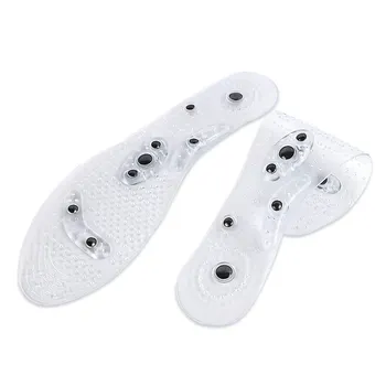 Unisex Magnetic Masaj Tălpi Picior Presopunctura Pantofi Tampoane de Terapie de Slabire Branțuri pentru Pierderea in Greutate Transparent