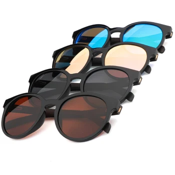 Ochelari de Soare din lemn Bărbați Femei Moda Rotund Ochelari de Brand, Design de Epocă ochelari de Soare din Plastic de Înaltă Calitate UV400 Ochelari de Soare pentru Barbati