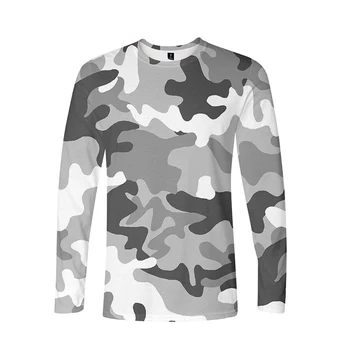 Moda Design plin de culoare de Camuflaj Imprimare 3d Tricouri Barbati Femei T-shirt cu Maneca Lunga O-gât 3D T-shirt Tricou Tricouri Topuri
