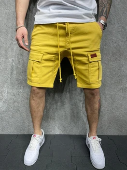 De Vară pentru bărbați Pantaloni Scurți și șorturi 2021 Țesute Buzunar Lipi de Piele pantaloni Scurți de Marfă Homme clasic de Îmbrăcăminte de Brand Casual pantaloni Scurți