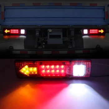 19 LED-Trailer stopuri Bara de 12V DC Coada de Semnalizare Marșarier Lumini pentru Remorca Camion RV UTV Camper Rosu Alb