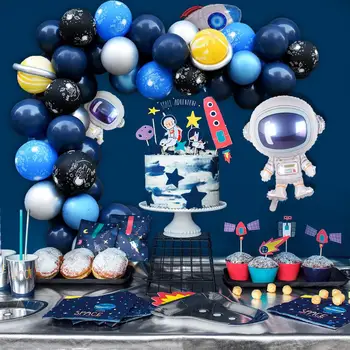 Spațiu De Petrecere Ghirlanda Baloane Astronaut Rachete Baloane Folie Petrecerea De Ziua Decor Pentru Copii Băiat Galaxie/Sistem Solar Petrecere Tematica
