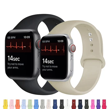 Curea din silicon Pentru Apple Watch band 44mm 42mm 40mm 38mm Sport watchband bratara iWatch pentru apple watch serie SE 6 5 4 3 2 se