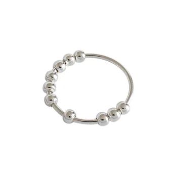 Argint 925 cu Margele Inele Deschise Pentru Femei În 2018 Noi Trend-URI Simple Lady Stil Moda Bijuterii