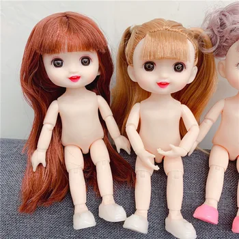 Noi 16cm Papusa 3D Ochi Și 13 Articulațiilor Detașabil Gol Baby Doll Fata de Moda Rochie de Până Jucării Dau Pantofi Cele mai Bune Cadouri Pentru Copii