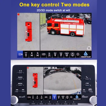 1080P 3D Fisheye 360 Bird View Surround Vehicul DVR Sistem de camere video Pentru Pompieri/Camion/Semi-Remorca/Camion/RV/Autobuz Școlar