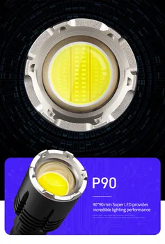 Ultra Puternic Lanterna LED-uri XHP90 Tactice Lanterna USB Reîncărcabilă Lampă rezistent la apa Super-Luminos Lanterna Camping Putere Banca