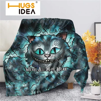 HUGSIDEA Canapea Pătură Pisica Cheshire Model Fleece Pătură Canapea pentru Camera de zi Dormitor Vara Stare Quilt