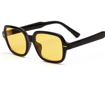 Moda Unisex ochelari de Soare Patrati Bărbați Femei de Moda Cadru Mic Galben de sex Feminin de ochelari de Soare Retro Nit UV400 Ochelari O403