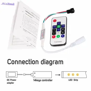 14Key RGB Telecomanda Wireless Mini RF Controler cu LED-uri 14-Cheie Dc 5V -24V SP104E WS2812 WS2811 Culoare Pentru 5050 335 Benzi cu LED-uri