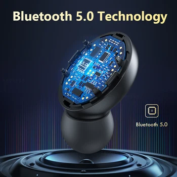 TWS Bluetooth Wireless Căști Sport rezistent la apa Căștile Bluetooth 5.0 Căști Cu Microfon, Control Tactil 9D Căști HiFi