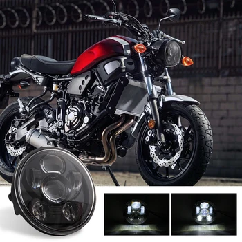 5.75 inch Rotund Motocicleta Faruri LED pentru HARLEY-Davidson XL1200C XL883C FXDWG FXSTC Dyna Negru